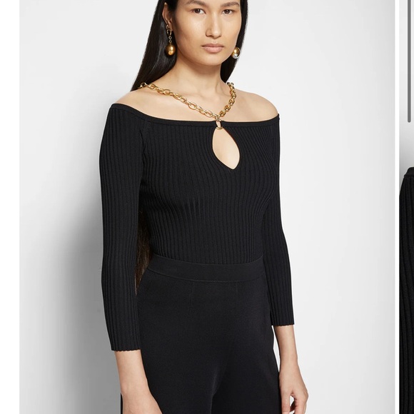 Simkhai Quinn off shoulder chain top black XS - Picture 2 of 8